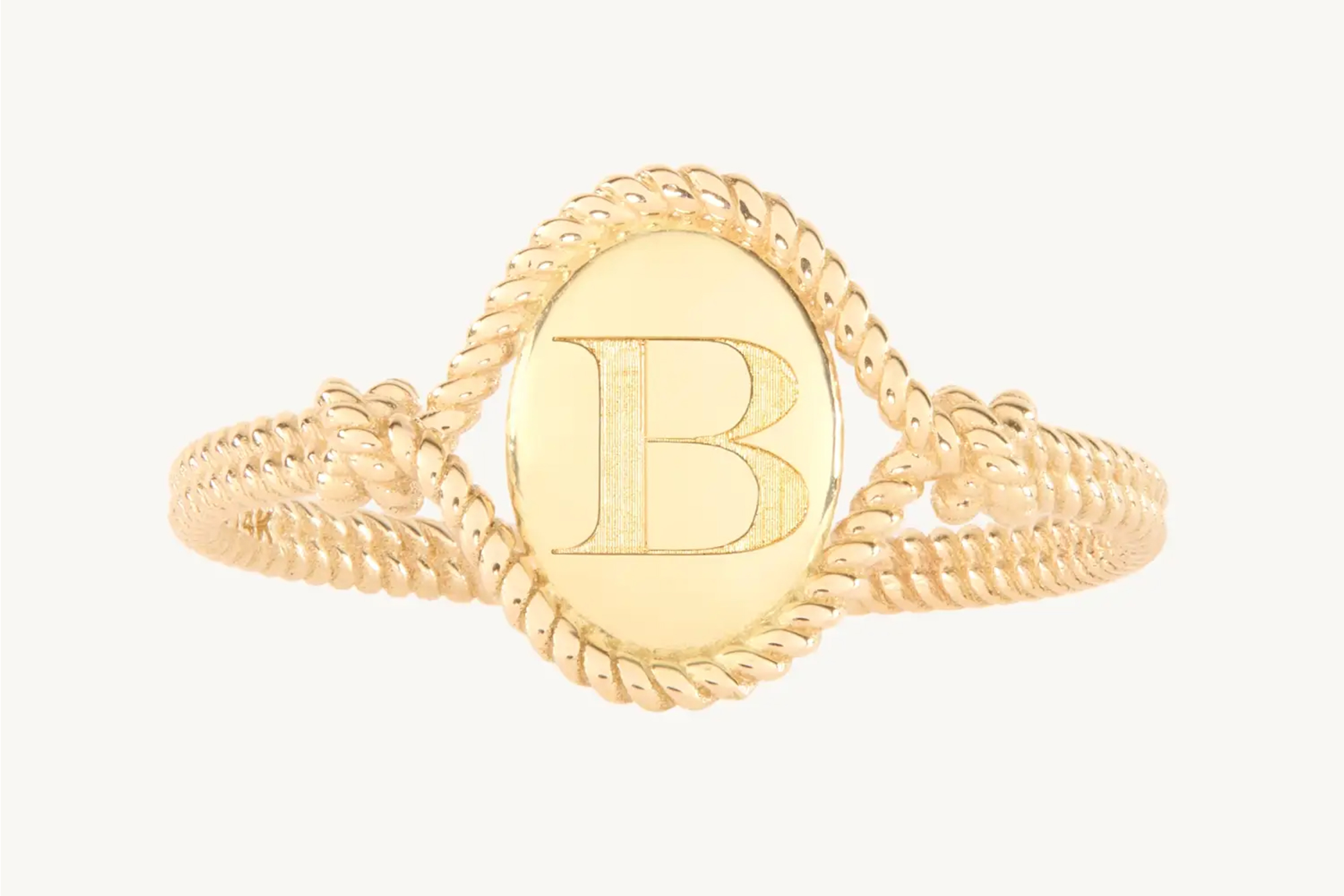 Gold signet ring with an engraved 