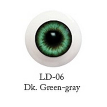 Акриловые глаза для кукол, цвет - серо-зеленые, 6 мм. Арт. G6LD-06