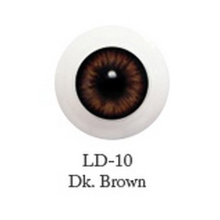 Акриловые глаза для кукол, цвет - темно-коричневые, 20 мм. Арт. G20LD-10
