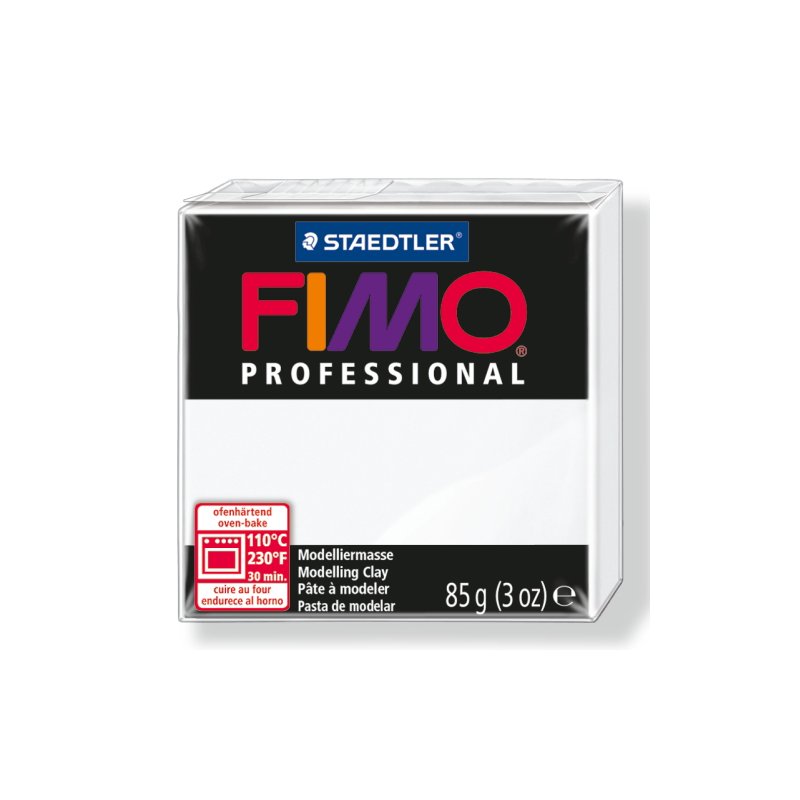 Полімерна глина Fimo Professional, 85 гр. №0, біла