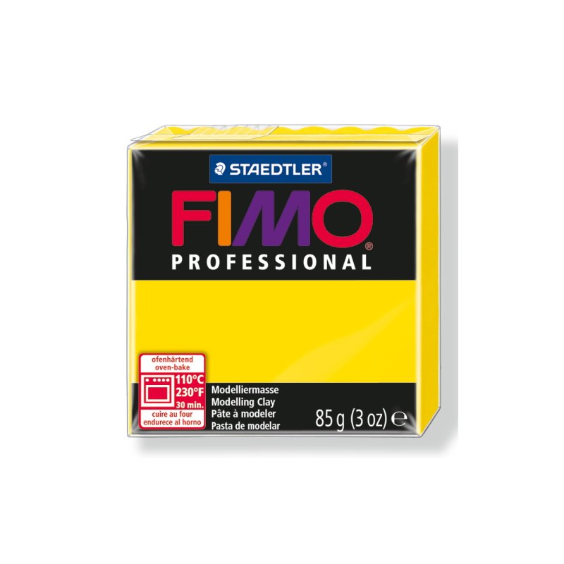 Полимерная глина Fimo Professional, 85 гр. №100, желтый