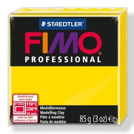 Полимерная глина Fimo Professional, 85 гр. №100, желтый