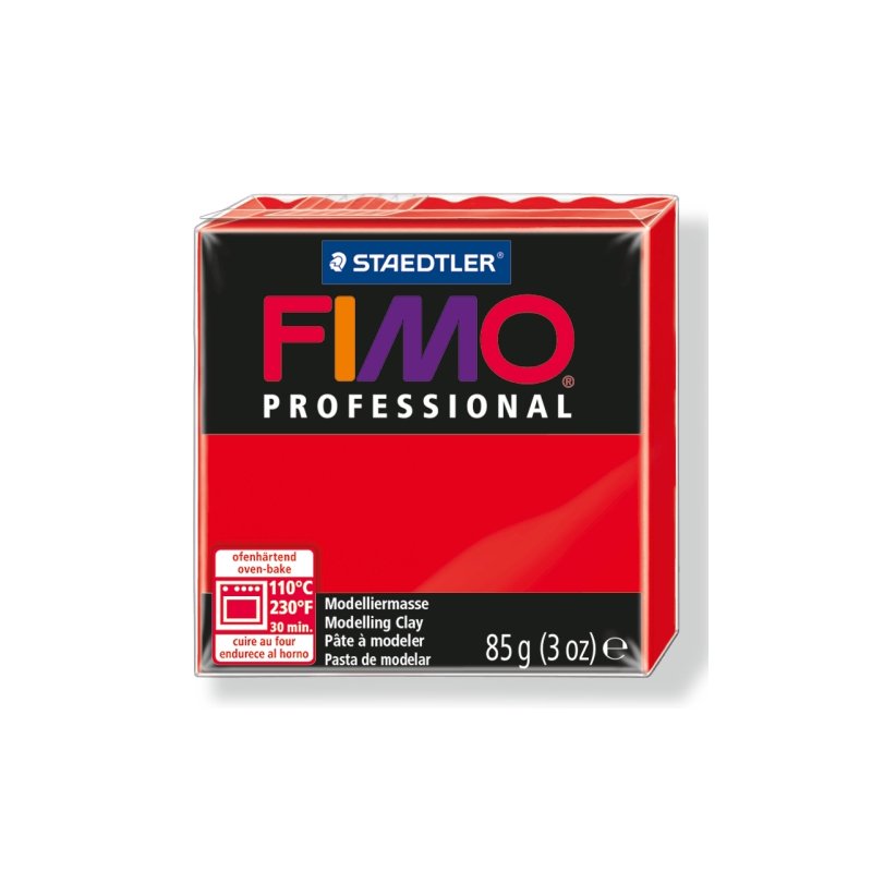Полімерна глина Fimo Professional, 85 гр. №200, червоний