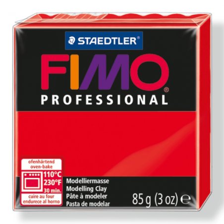 Полімерна глина Fimo Professional, 85 гр. №200, червоний