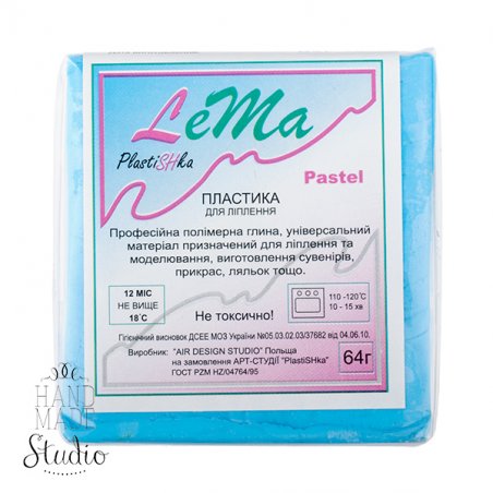 Полимерная глина Пластишка Lema Pastel (пастель), №0609 небесная, 64 г