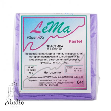 Полимерная глина Пластишка Lema Pastel (пастель), №0611 фиалковая, 64 г