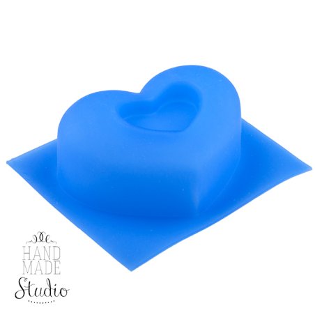 Силиконовая форма для мыла Сердце в сердце 6,5х6 см