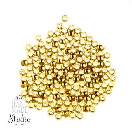 Стопери для затиску намистин великі, колір золотий, 2,5 мм, 2г