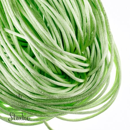 Шнурок шелковый, цвет нежный зеленый, 2 мм, 5 м