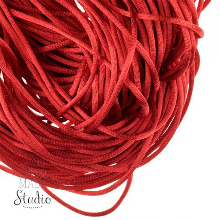 Шнурок шелковый, цвет красный, 2 мм, 5 м