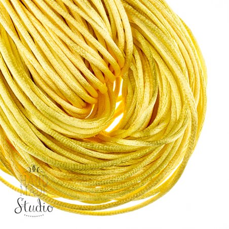 Шнурок шелковый, цвет желтый, 2 мм, 5 м