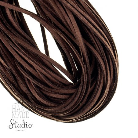 Замшевый шнур, цвет коричневый, толщина 3 мм, 5 м
