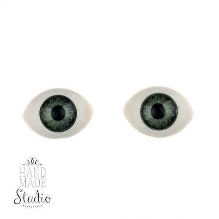 Очі для ляльок, колір зелений, 10х14 мм