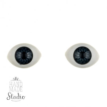 Глаза для кукол, цвет темно-серый, 10х14 мм