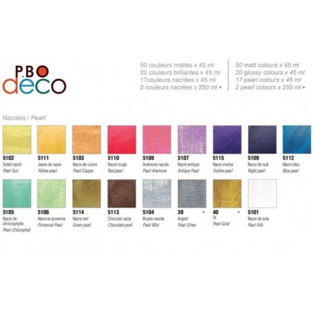 Набор акриловых красок Pebeo Deco Pearl, 6 цветов