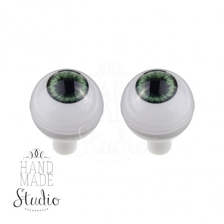 Акриловые глаза для кукол, цвет - зеленые, 12 мм. Арт. G12LD-03