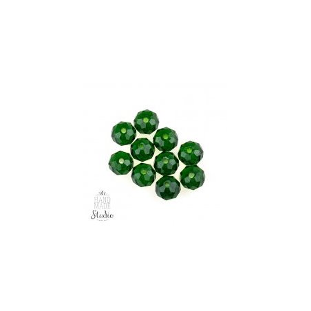 Бусины чешский хрусталь 8 мм, цвет зеленый прозрачный №61, 10 штук