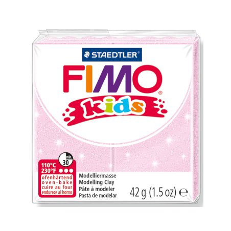 Полімерна глина Fimo kids №206, рожева перламутрова, 42 г
