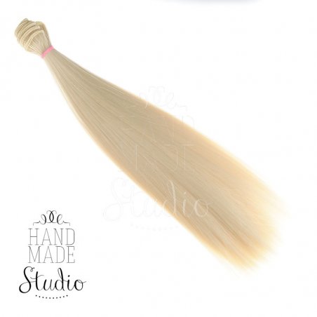 Штучне волосся "Пряме" (для ляльок) на трессах 25 см, колір натуральний блонд (4/29)