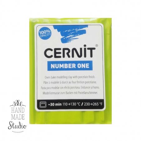Полімерна глина CERNIT NUMBER ONE, №601- лимонний зелений, 56 г