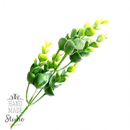Искусственная зелень "Веточка Эвкалипта мелкого", цвет зеленый, 22 см