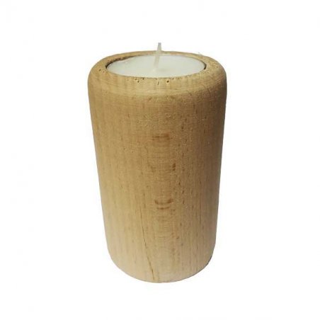 Подсвечник деревянный в форме цилинра 9х5,5 см