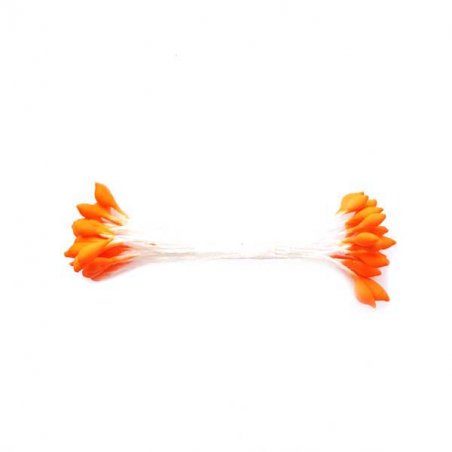 Квіткові тичинки білі пупирчаті з яскраво-оранжевими кінцями №112