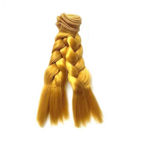 Искусственные волосы (для кукол) на трессе "Косичка" 15 см, цвет пшеничный (5/20)                   
