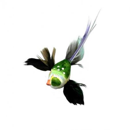 Декоративная птичка на проволоке (5 см),  цвет зеленый