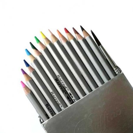 Набір акварельних олівців c пензлем Raffine 7120-12CB, 12 штук