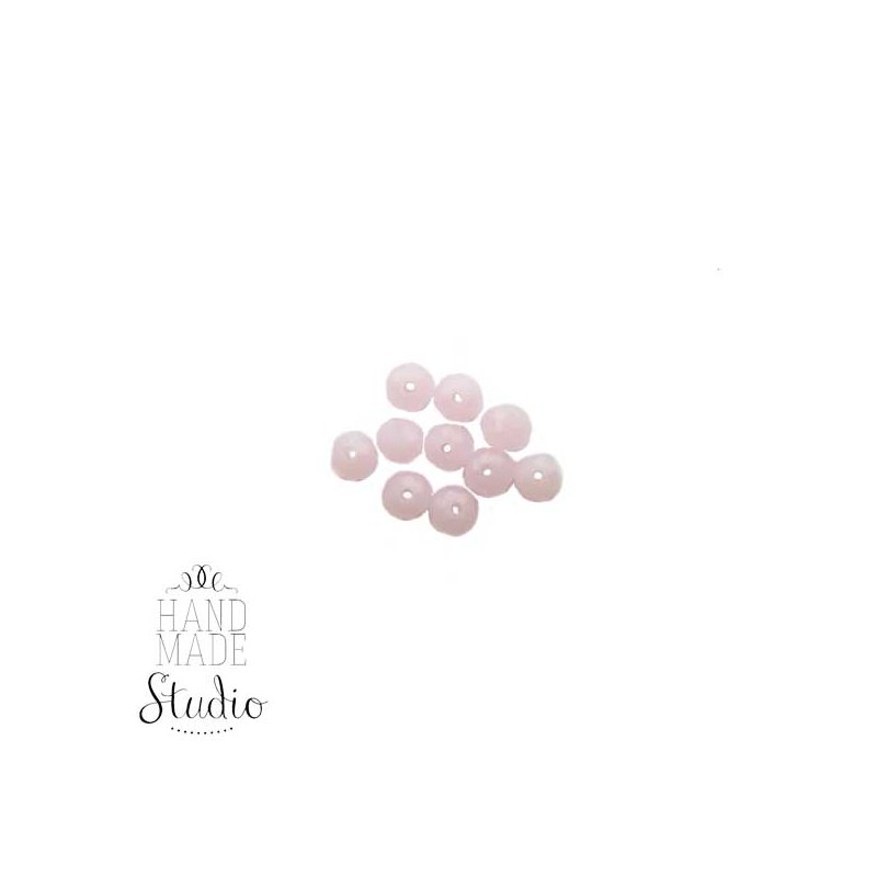 Бусины чешский хрусталь 4 мм, цвет розовый полупрозрачный №138, 10 шт