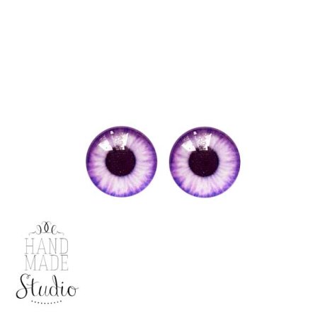 Глазки стеклянные для кукол №77043 (пара), 10 мм, цвет фиолетовый