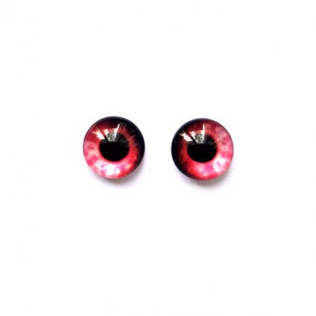 Глазки стеклянные для кукол №77181 (пара), 12 мм, цвет ягодно-черный