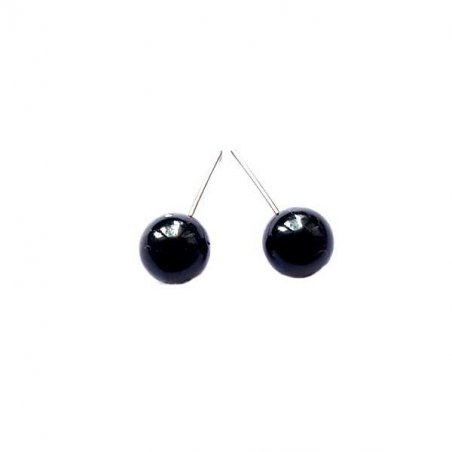 Скляні круглі очі для іграшок 8 мм, колір чорний
