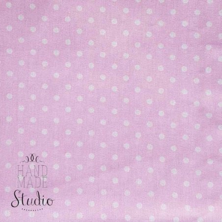 Відріз бавовняної тканини "Горошки" 4 мм на рожевому, 40х50 см