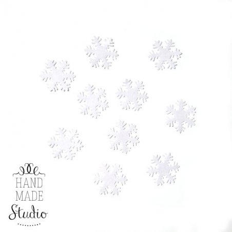 Фетрові Сніжинки №4, колір білий, 3 см, 10 штук