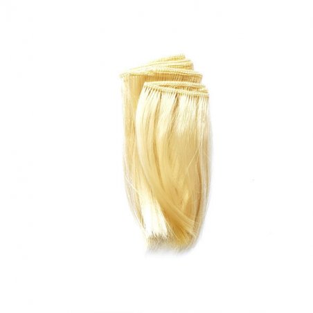 Искусственные прямые волосы (для кукол) на трессе "Каре" (10 см), цвет блонд (2/11)                 