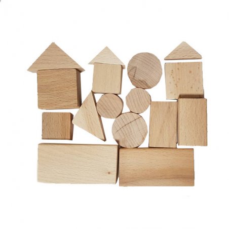 Набір дерев'яних іграшок (16 геометричних фігур)