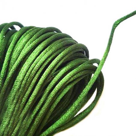 Шнурок шовковий, колір темно-зелений, 2 мм, 5 м