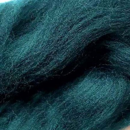 Шерсть для валяния 100% меринос (22-24 мк.) Глубокий сине-зеленый №49/372, 50г
