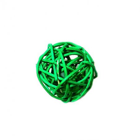 Кулька з ротангу, колір зелений, 3 см