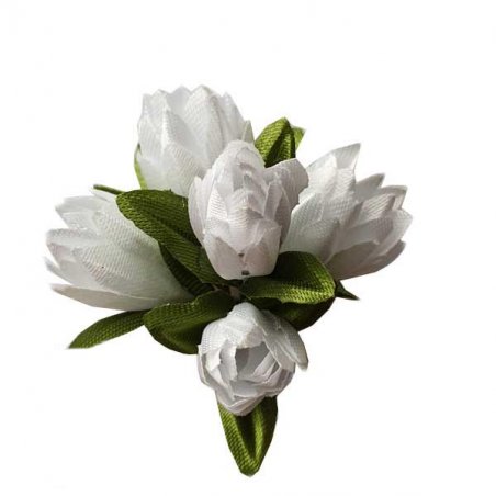Букетик тюльпанов 1 см, цвет белый (5 штук)