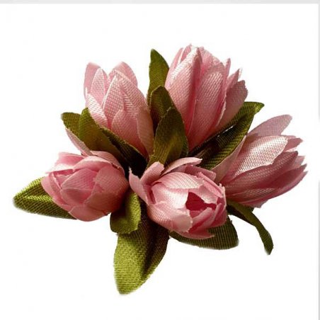 Букетик тюльпанов 1 см, цвет светло-розовый (5 штук)