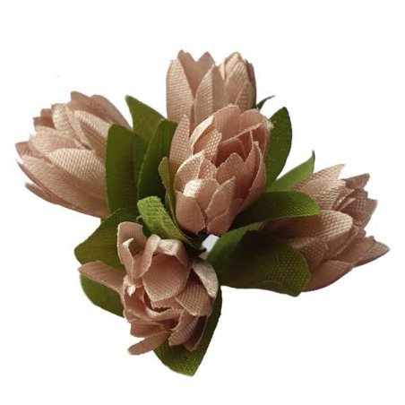 Букетик тюльпанів 1 см, колір пудровий-рожевий (5 штук)