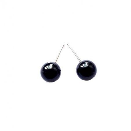 Скляні круглі очі для іграшок d 10 мм, колір чорний