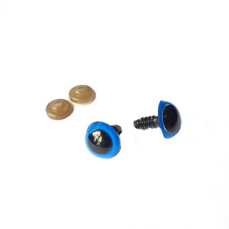 Пластикові безпечні очі 12 мм, колір синій (пара)