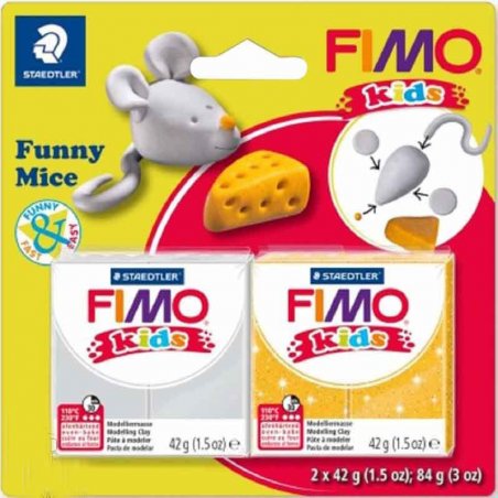 Набір полімерної глини для ліплення Fimo Kids "Веселий мишеня" 2x42 г 8035 11