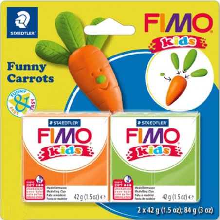 Набір полімерної глини для ліплення Fimo Kids "Весела морквина" 2x42 г 8035 14