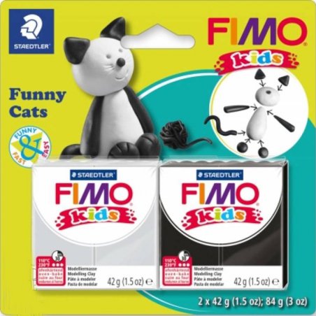 Набір полімерної глини для ліплення Fimo Kids "Кумедне кошеня" 2x42 г 8035 10