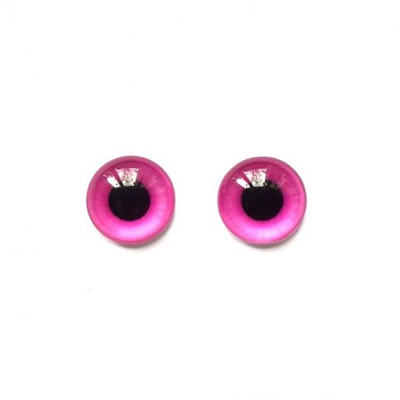 Глаза стеклянные для кукол (игрушек), 12 мм, R №300/12 (пара), цвет ярко-розовый